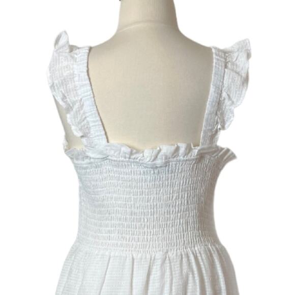 Eloquii Midi Dress Smocked Top Ruffle Sleeve Tier Hem Women’s Plus Size 22/24 - Picture 8 of 11